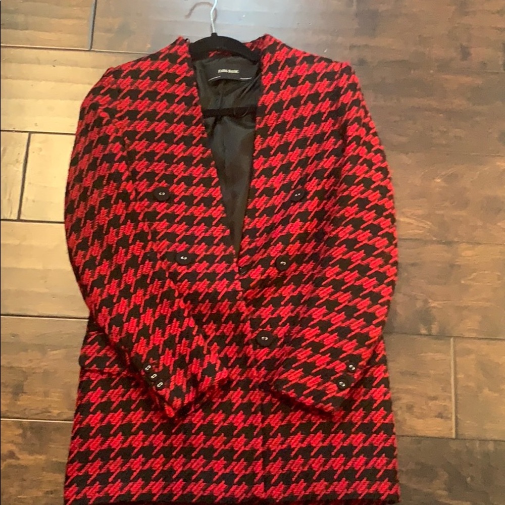 Red and black tweed jacket never worn